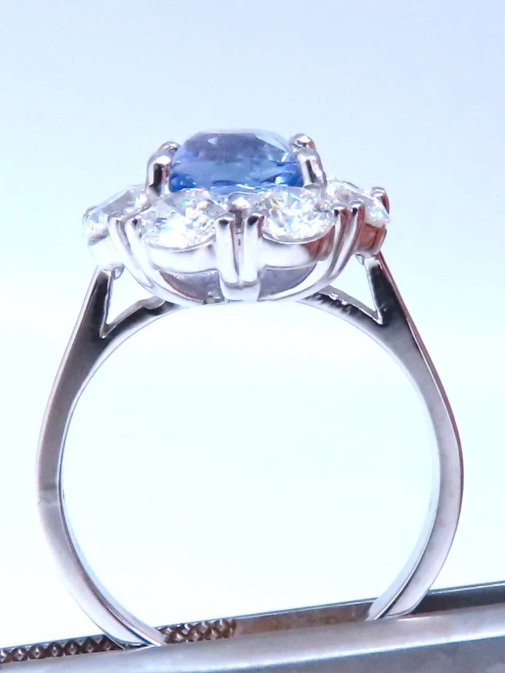 GIA Certified 3.30ct Natural Color Change Sapphire Diamond Ring 18kt*